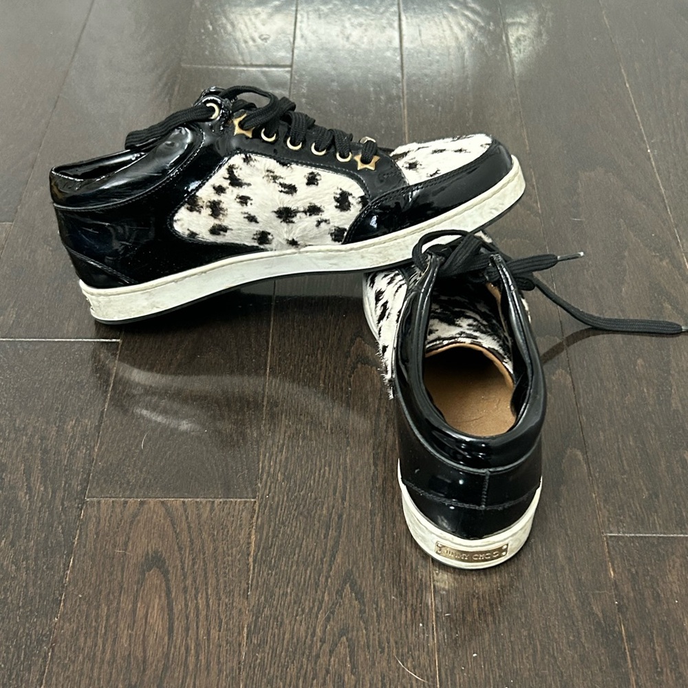 Jimmy Choo Patent Leather Ponyhair Sneakers Size 6